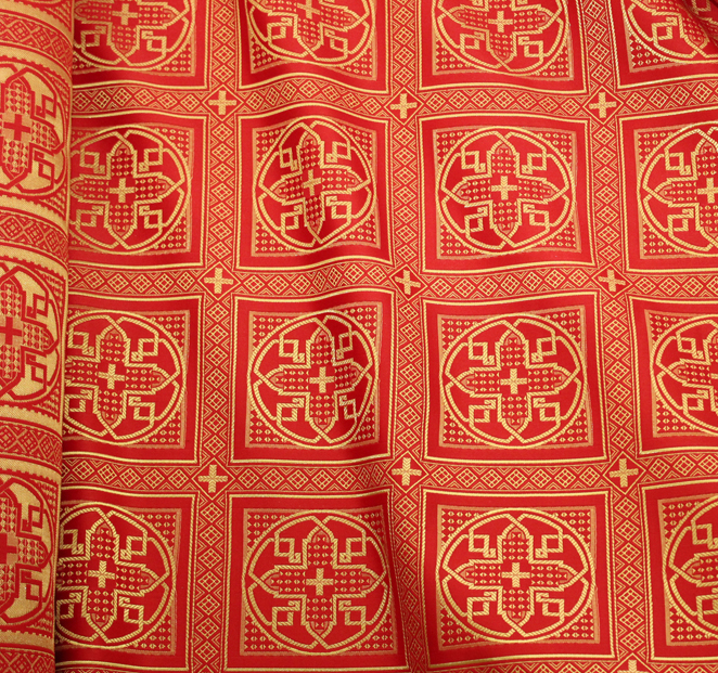 Церковная ткань - шелк "Софийский" красный ― Церковные облачения - Швейная мастерская Марья-Искусница